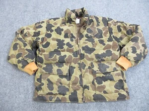 VINTAGE Browning Jacket Mens Medium Green Camo Goose Down Hunting Puffer Coat - Picture 1 of 16