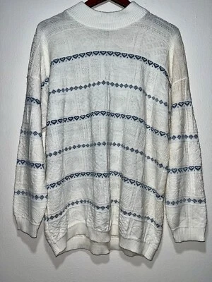 Vintage Basic Editions Knitted Long Sleeve Sweatshirt Size Large Made In USA 90s - Image 1 of 4