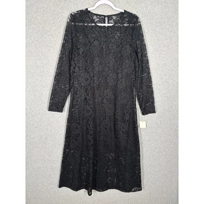 A New Day Dress XL Midi Lace Sheer Lined Coquette Whimsigoth Witchy Feminine - Image 1 of 4
