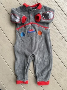 Vintage Baby Honigtopf Weltraum Schnee Winterkleidung 24 Monate Aliens Raumschiff Overall - Bild 1 von 7