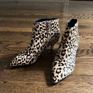 Sam Edelman Leopard Print Calf Hair Kinzey Ankle Booties, Size 8.5 Medium - Picture 1 of 8