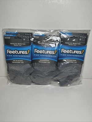 6 Pairs Feetures High Performance Ultra Light, No Show Tab, Gray, M Brand new - Image 1 of 4