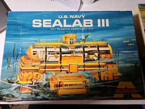 AURORA 1969 Vintage U.S.Navy SEALAB III Excellent & Unbuilt in Box!! - Picture 1 of 8