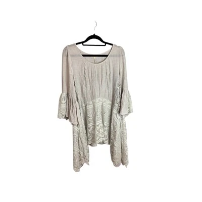 Blusa feminina RYU estilo Boutique Fairycore de linho e renda tamanho M - Imagem 1 de 4