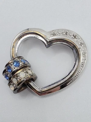 BGE 925 Mother's Love Pendant With Diamonds And Birthstone Hearts Opal Blue Gems - Image 1 of 4