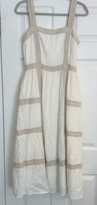 Anthropologie Sancia Sommerkleid 100 % Leinen Gr. Small cremeweiß Karriere Lehrer Party - Bild 1 von 16