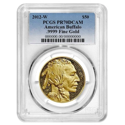2012-W Proof $50 American Gold Buffalo PCGS PR70DCAM Blue Label - Image 1 of 3