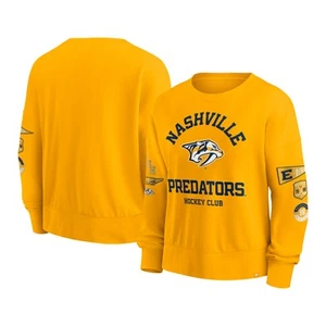 Women's Fanatics Gold Nashville Predators Go Team Pullover Sweatshirt - Picture 1 of 3