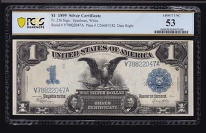 US 1899 $1 Black Eagle Silver Certificate Speelman/White FR 236 PCGS 53 AU (047) - Picture 1 of 2