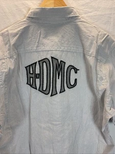 Nueva Camisa Harley Davidson Motocicleta Corta Sl Calce Ajustado Gris Rayas Abotonada XL - Imagen 1 de 12