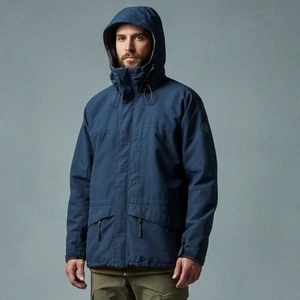 Marmot Gore-Tex Waterproof Hooded Jacket Mens XL Navy Blue Outdoor Hiking Shell - Picture 1 of 9