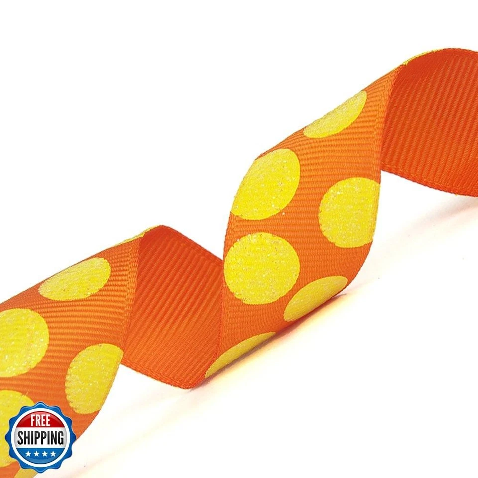 Cinta Morex puntos de azúcar cinta de grosgrain brillante, 7/8 pulgadas por 4 yardas, naranja/ Foto 1 de 1