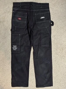 Pantalone carpentiere Dickies x OMA nero NON SONO UN PITTORE lavoro uomo 36Wx 32L, raro! - Foto 1 di 19