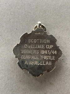 Football RARE 1943/44 Scottish Challenge Cup Winners Silver Medal A McMullan - Picture 1 of 4