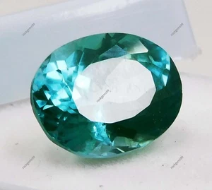 10.75 Ct Natural Montana Sapphire Oval CERTIFIED Bluish Green Loose Gemstone - Picture 1 of 6