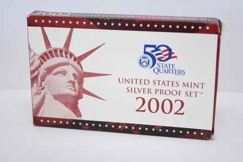 2002-S US Mint Silver Proof Set w/ Box & COA (ps1053) Cover