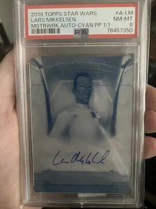2019 Topps Star Wars Masterwork Lars Mikkelsen Thrawn Blue Plate Autograph 1/1! - Picture 1 of 3