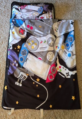 Alfombrilla para siesta de jugador para niños con almohada extraíble de microfibra suave de 2 a 6 años correa de transporte Foto 1 de 4