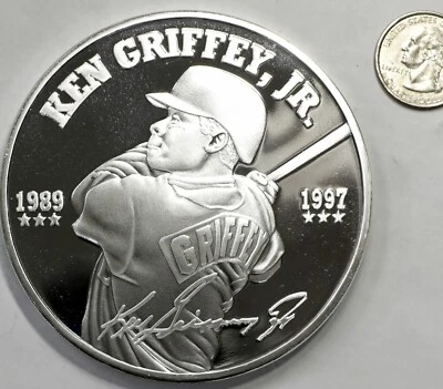 1989-1997 Ken Griffey JR. 1 Pound Copper Proof, Silver Plated Mint 9.000 # 1220 - Image 1 of 4