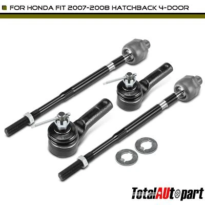 4x Kit de extremo de barra de amarre para Honda Fit 2007-2008 hatchback 4 puertas delanteras interiores y exteriores Foto 1 de 4