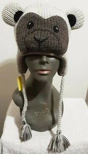 kids KYBER Outerwear Animal FACE w/EARS & TASSELS WINTER HAT wool & acrylic EUC - Picture 1 of 7