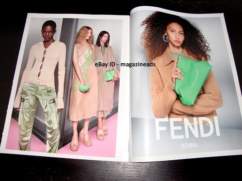 FENDI STAMPA 4 PAGINE ANNUNCIO PRIMAVERA 2023 ENYA DAVIS ALAATO JAZYPER AMERICA GONZALEZ