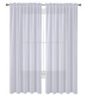 2 Pack Fully Stitched Sheer Window Curtain Panel Drapes 63' 84' 95' 108' 120'L