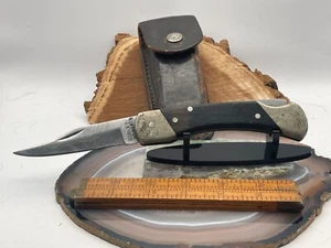 Vintage Schrade NY USA LB7 single blade large hunter ebony hdle w/case--3348.23 - Picture 1 of 9