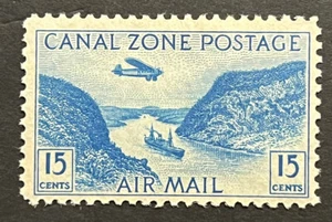 Travelstamps: Canal Zone Stamps Scott #C10, 15 Cent Airmail Issue Mint OG H - Picture 1 of 5
