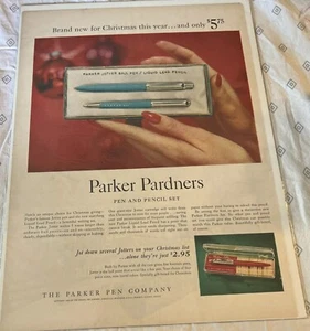 1956 Parker Pen Co Gift Set Liquid Lead Pencil Writing Vintage Print Ad - Picture 1 of 5
