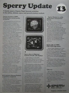 2/81 PUB SPERRY FLIGHT SYSTEMS UPDATE 13 OMEGA AHRS RCA AVIONICS CRT PQM-102 AD - Picture 1 of 1