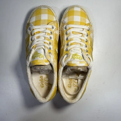 Gola para J. Zapatillas deportivas Crew Lizzie amarillas y blancas de guinga zapatos para mujer EE. UU. 7 Foto 1 de 4