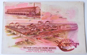 Antique Postcard Advertising Oliver Chilled Plow Works Power Plant - Picture 1 of 2