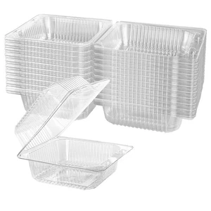 200 Count Clear Plastic Hinged Take Out Containers Clamshell Takeout Tray Foo... - Picture 1 of 7