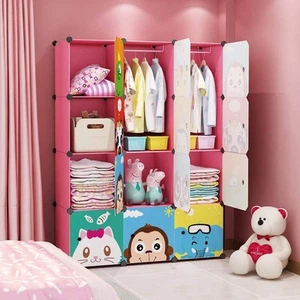 Children Wardrobe Kid Dresser Cute Baby Portable Closet Bedroom Armoire Cloth... - Picture 1 of 9