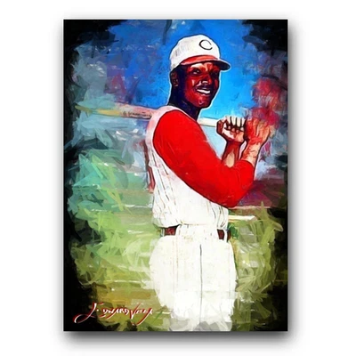 Tarjeta de arte limitada Vada Pinson #3 34/50 firmada por Edward Vela (Cincincinnati Reds) Foto 1 de 2