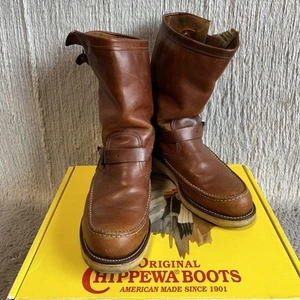 CHIPPEWA Boots Engineer Boots Leather 97877 Brown Size 9E - Imagen 1 de 11
