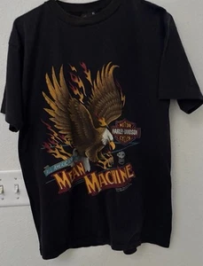 Vintage 1988 Harley-Davidson Mean Machine T-Shirt Herren XL Speed Limit Seventy - Bild 1 von 16