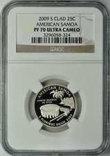2009-S AMERICAN SAMOA CLAD 25C NGC PF70 ULTRA CAMEO