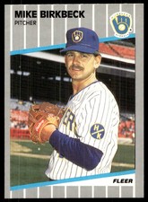 1989 Fleer Mike Birkbeck Milwaukee Brewers #178