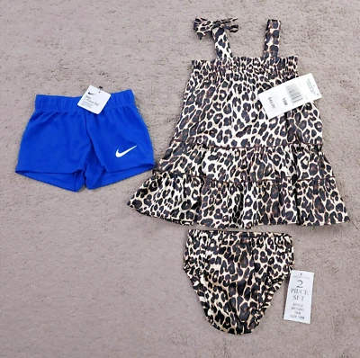 LOTE de 3 Ediciones Raras Bebé Niñas Vestido con Volantes Correas con Lazo 18 Meses y Pantalones Cortos Nike Foto 1 de 4