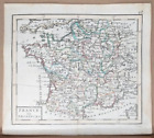 Antica mappa Francia Remondini 1801