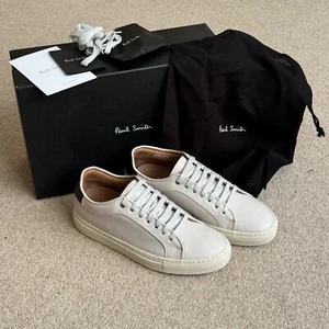 PAUL SMITH ‘BASSO’ white cream ecru leather trainers sneakers UK 2 US 5 EUR 35 - Bild 1 von 11