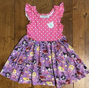 Charlies Project Toddler Girls 2T Twirl Dress Super Heroes Pink Purple NWT - Picture 1 of 5