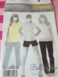 Simplicity Pattern 3850 Slim Leg Pants Capri Shorts Sizes 4 6 8 10 12 UNCUT - Picture 1 of 2