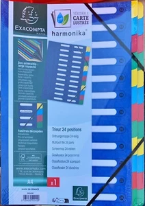 EXACOMPTA Paris Ordnungsmappe DIN A4 Karton 24Fächer Harmonika Hohe Kapazität - Bild 1 von 2