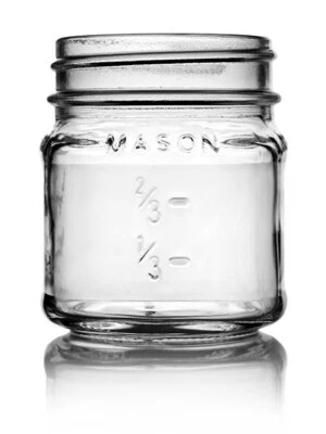 8 oz Clear Glass Country-Style Square Mason Jar with Lids (Case of 48) - Image 1 of 2