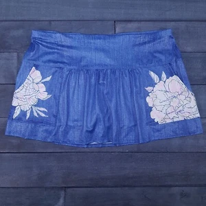 LUCKY IN LOVE Feeling Sleek Pocket Tennis Skort Skirt Womens XL Blue Floral - Picture 1 of 7