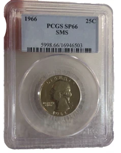 1966 SMS Washington Quarter PCGS SP-66 sweet coin - Picture 1 of 4