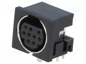 Buchse mit 90°-Winkel Mini-DIN-Steckverbinder THT DIN mini weich PIN: 9 - Bild 1 von 1